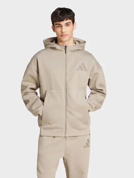 Кофта спортивна adidas перероблений поліестер/бавовна бежевий