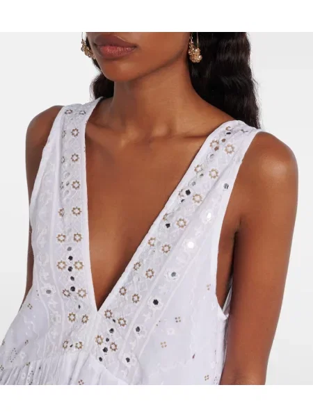 Rochie Juliet Dunn cu broderie alb