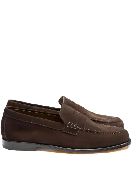 Pantofi loafer Doucal's din piele de căprioară maro