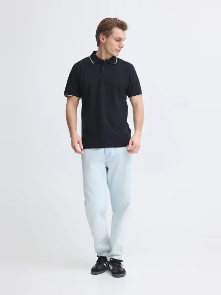 BLEND Tricou BHEdin negru / murdar alb
