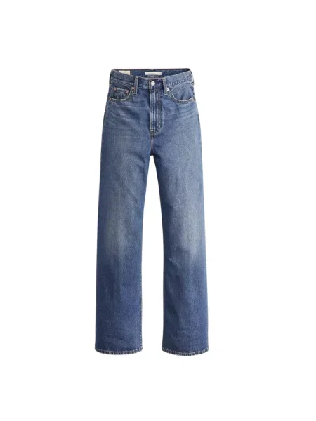 Levi's Dżinsy Szeroka nogawka w prążki Kobiety jednolity niebieski