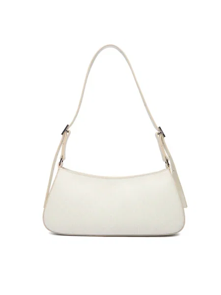 Calvin Klein Kabelka Emblem Aop Small Shoulder Bag Écru biela