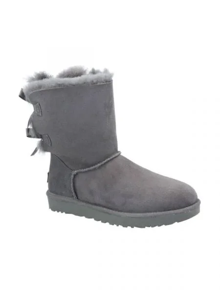 UGG De piele bocanci w Bailey Bow II cu adaos de lână gri
