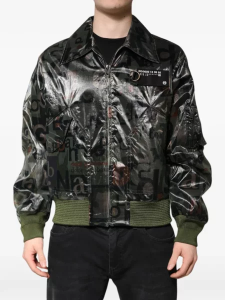 Geacă bomber Dolce & Gabbana cu imagine verde