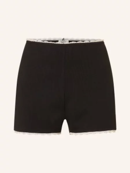 Sandro Szorty Z Jerseyu Z Ozdobnymi Perełkami schwarz czarne