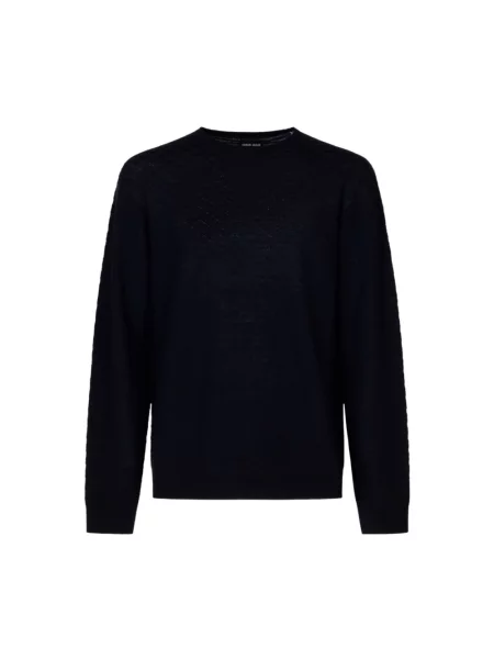 Sweter Giorgio Armani wełniany niebieski