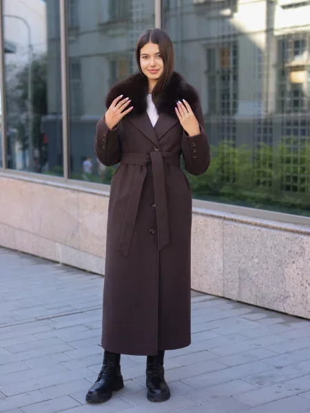 Пальто з утеплювачем MilaNova вовна/поліестер коричневий