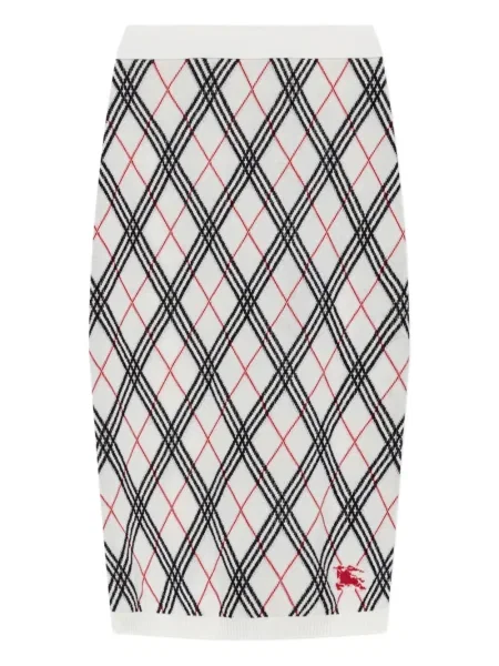Spódnica Burberry z wzorem argyle biała
