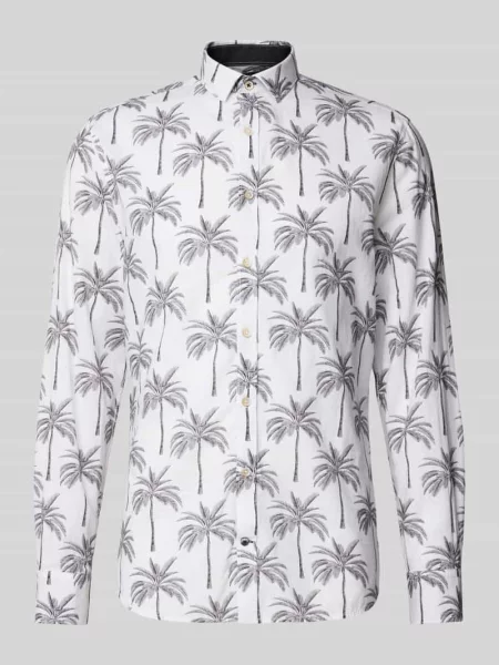 Koszula casualowa o kroju regular fit z kołnierzykiem typu kent model ‘PALMS’ Colours & Sons biała