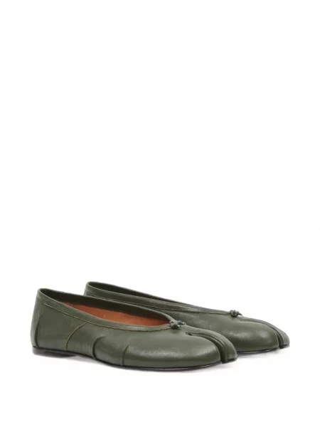Balerini Maison Margiela din piele verde