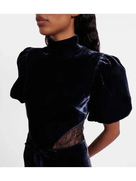 Rochie Rebecca Vallance de catifea albastru