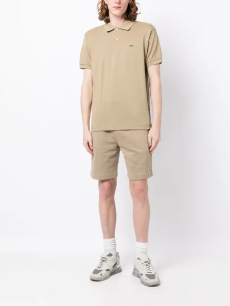 Siuvinėta trumpas polo marškinėliai Lacoste ruda