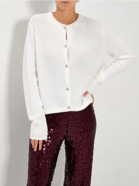 Джемпер на ґудзиках білий