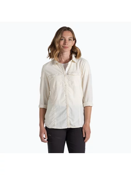 Trekingové tričko Craghoppers NosiLife Adventure s dlouhým rukávem III sea salt béžové