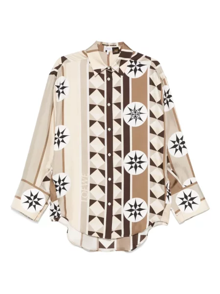 Jedwabna koszula Loewe z nadrukiem w abstrakcyjne wzory