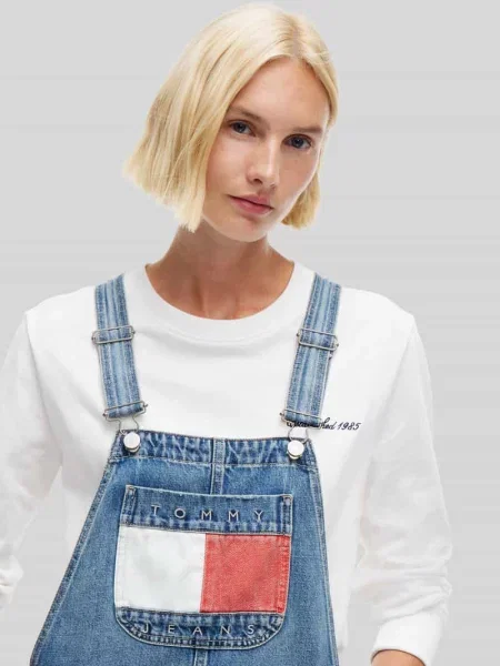 Ogrodniczki w kroju relaxed fit z czystej bawełny Tommy Jeans niebieski