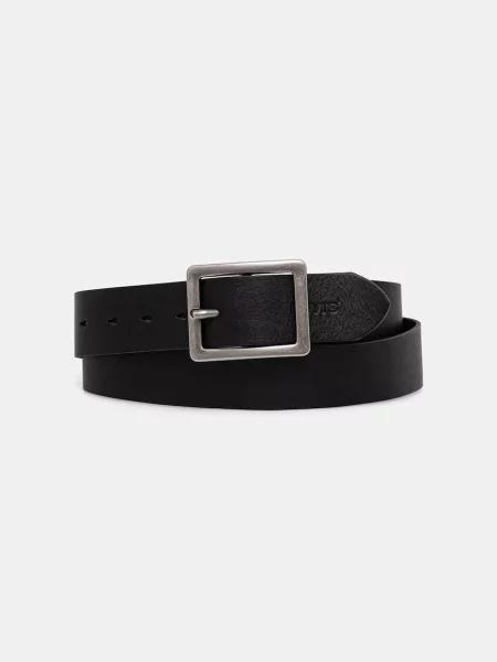 Levi's curea pentru bărbați din piele MASON CENTERBAR negru