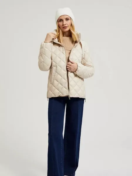 Geacă Moodo cu glugă bej