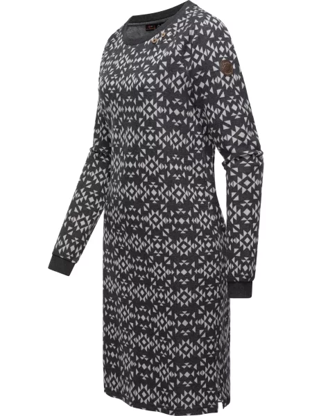 Ragwear Obleka Dassa Aztec temno siva bela