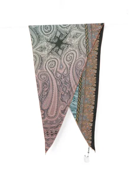Fular Pierre-louis Mascia cu imagine cu model paisley gri