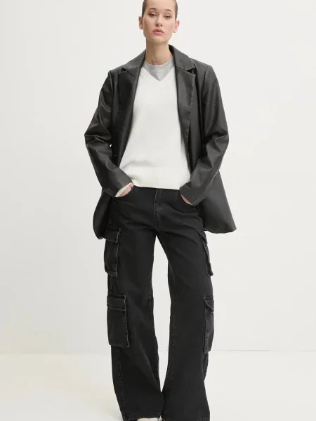 Guess Jeans Pulover s primesjo svile bež