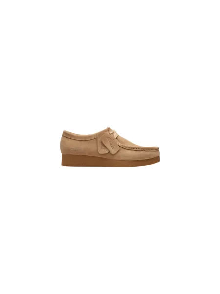Trampki Clarks zamszowe sznurowane beżowe