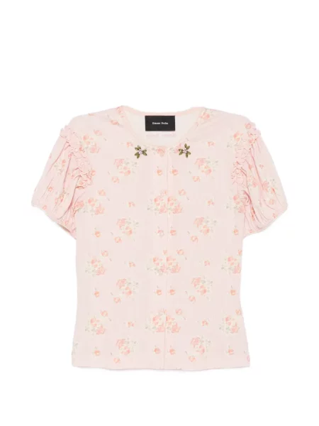 Tricou Simone Rocha cu model floral cu imagine roz