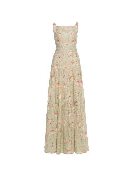 Rochie maxi Agua By Agua Bendita cu imagine verde
