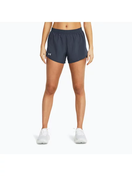 Pantaloni scurți de alergare pentru femei Under Armour Fly By 3" downpour gray / downpour gray / reflective gri