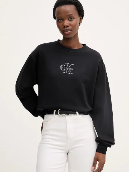 Calvin Klein Jeans hanorac pentru femei din negru