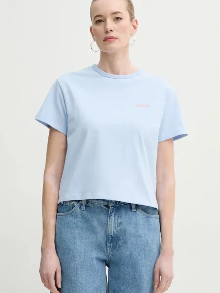 Тениска A.P.C. t-shirt boxy petit vpc оранжево синьо