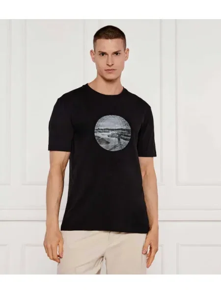 BOSS GREEN Póló Graphic Heritage | Regular Fit | stretch fekete
