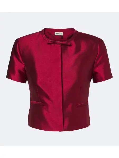 Top Simkhai cu funde din satin roșu