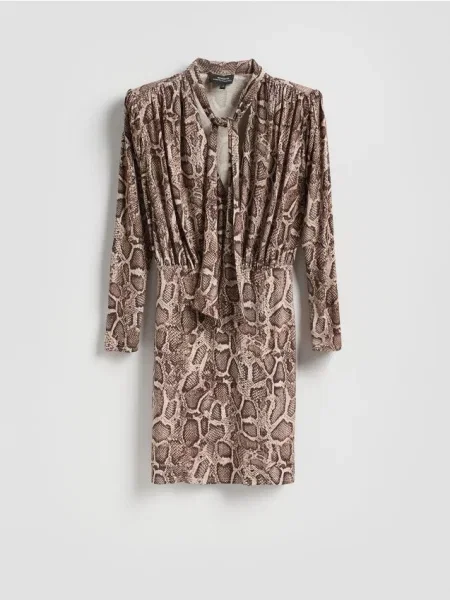 Reserved Sukienka mini ze zwierzęcym motywem wielobarwny