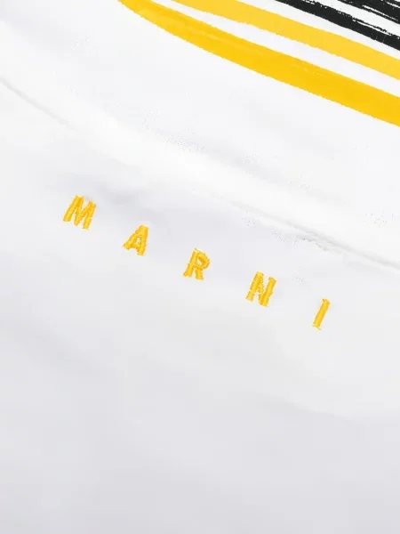 Tricou Marni cu imagine lung alb