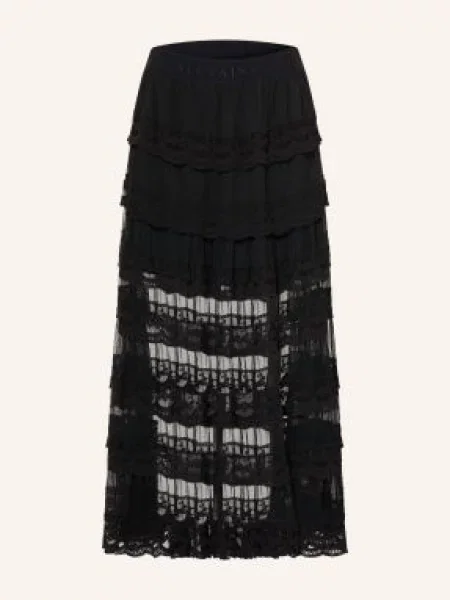 Allsaints Síťovaná Sukně Maggie S Krajkou černá