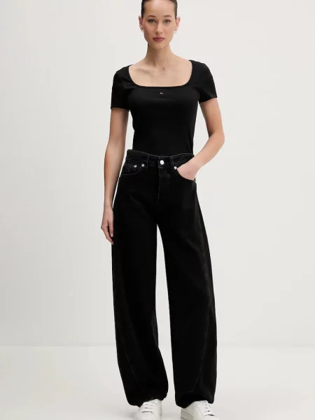 Kratka majica Tommy Jeans črna