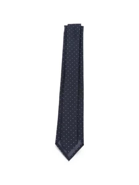 Cravată Emporio Armani de mătase cu buline albastru