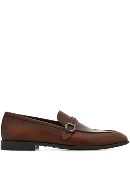 Pantofi loafer Ferragamo cu cataramă maro
