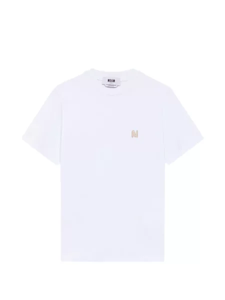Tricou Msgm cu broderie alb