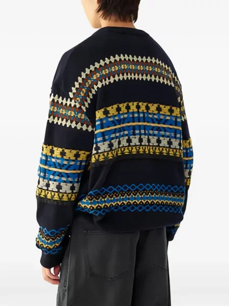 Pulover Tomboy din jacard albastru