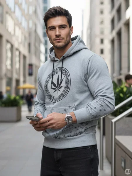 Bluza z nadrukiem Dstreet szara