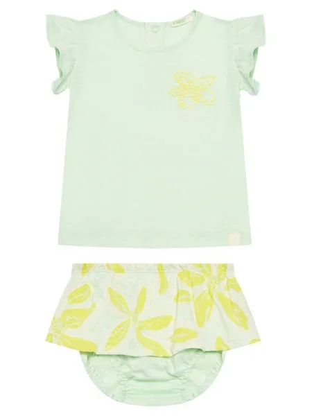 United Colors Of Benetton Set tricou și pantaloni scurți verde
