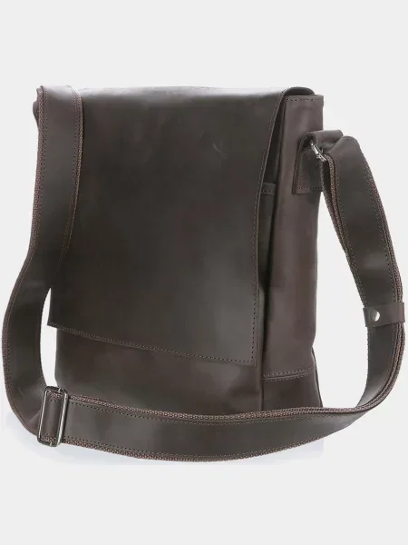 Кожаная сумка через плечо Shvigel коричневая
