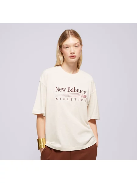 New Balance T-Shirt Trackside Oversized T-Shirt beżowa