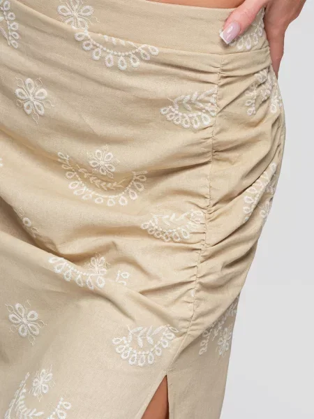 Fustă midi Ombre alb