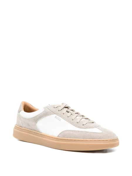 Sneakerși Boss din piele de căprioară gri