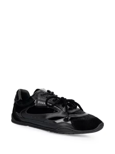 Bőr sneaker Pinko autogrammal fekete