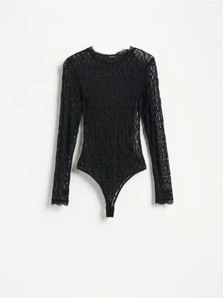 Reserved Body cu dantelă negru