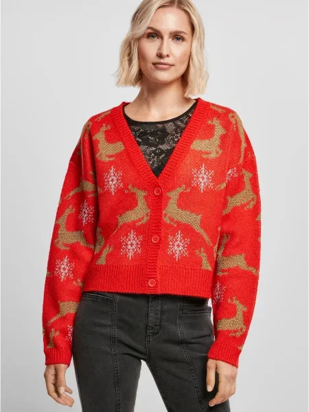 Cardigan Urban Classics scurt roșu